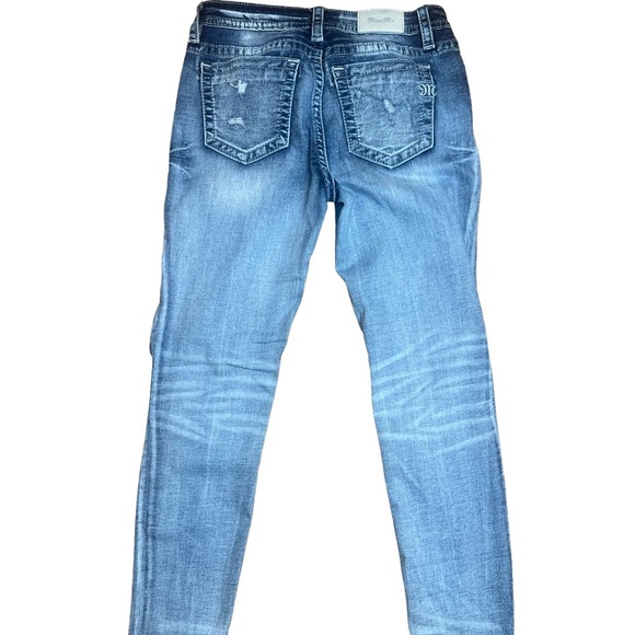 Miss Me Jeans Women's 28 (30x28) Ankle Skinny Mid-Rise Distressed Blue Denim - Picture 5 of 11